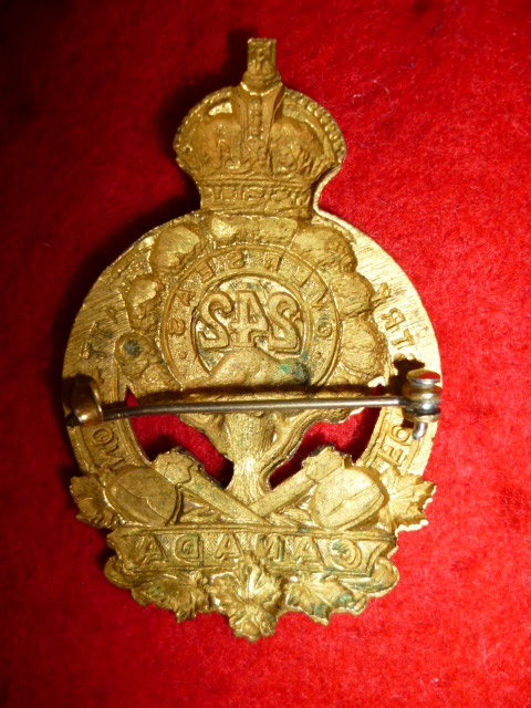242nd Battalion (Forestry) Officer's Gilt Cap Badge